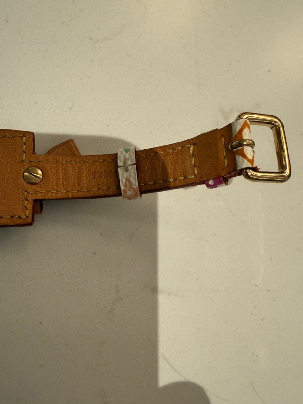 Louis Vuitton White Multicolor Monogram Bow Bracelet with Gold Hardware - Picture 4 of 6